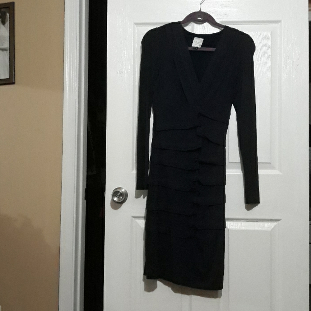 Nicolle miller gray/blue long sleeve Jersey dress